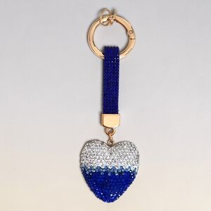 Puffy Heart Bag Charm / Keychain - Blue